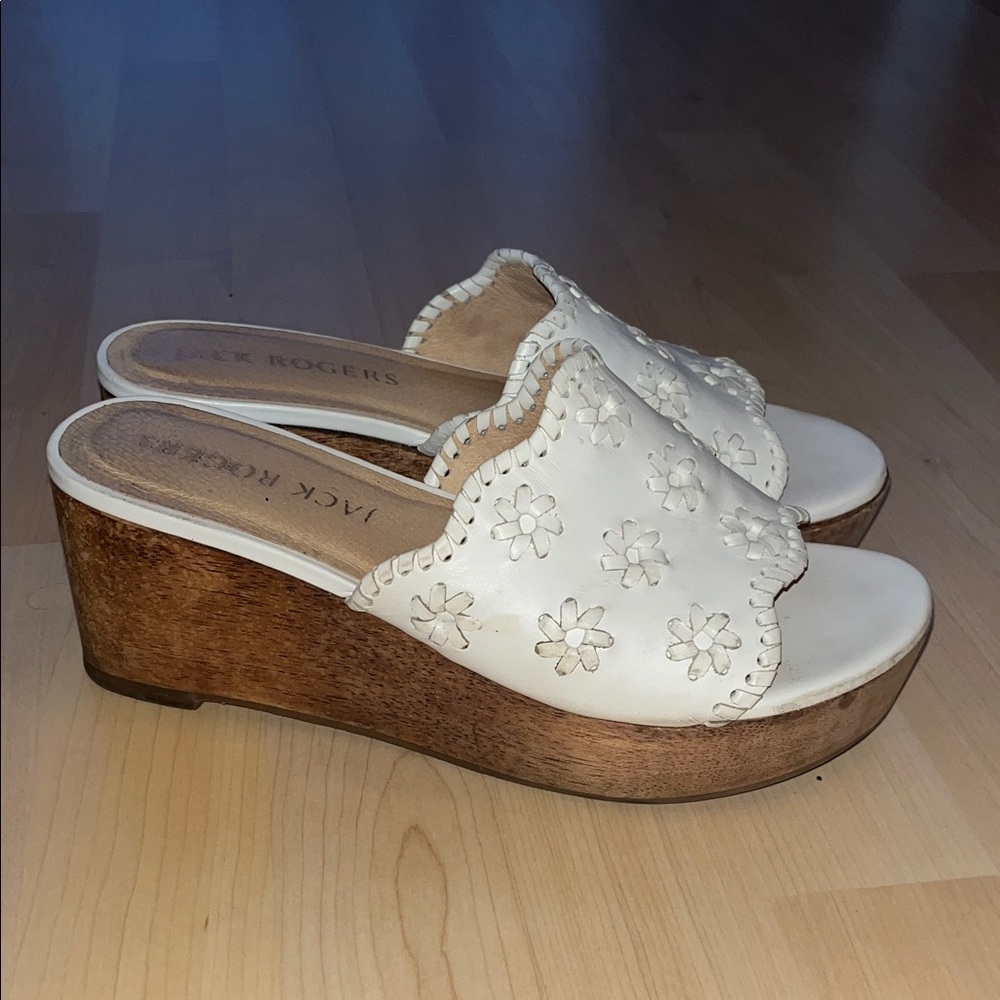Jack Rogers Cream Floral Mules - Picture 3 of 7